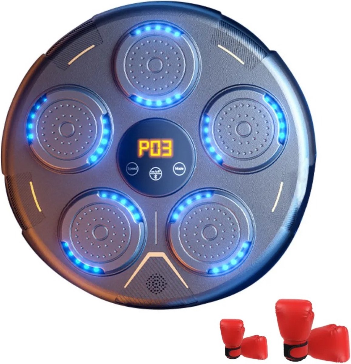 EML STORE Boksmachine met muziek - Bluetooth - boxing machine - LED-Display - Geschikt voor Volwassenen en Kinderen - Zwart
