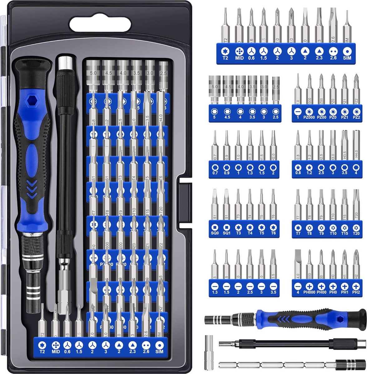 oCreon 62-in-1 Precisie Schroevendraaierset - Magnetische Gereedschapset voor Computer - Smartphone en Consoles