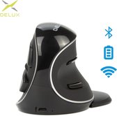 Bol.com Delux - M618P - Oplaadbaar - Draadloos (2.4ghz + 2X Bluetooth) - Anti-RSI / Muisarm - Ergonomisch - Grote Handen - Verti... aanbieding