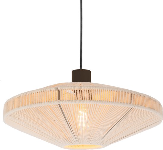 EGLO Orimini Hanglamp - E27 - Ø 38 cm - Crème/Brons - Textiel