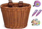 Larry's - Fietsmandje Meisjes - Fietsmand Kinderfiets - Bruine Set