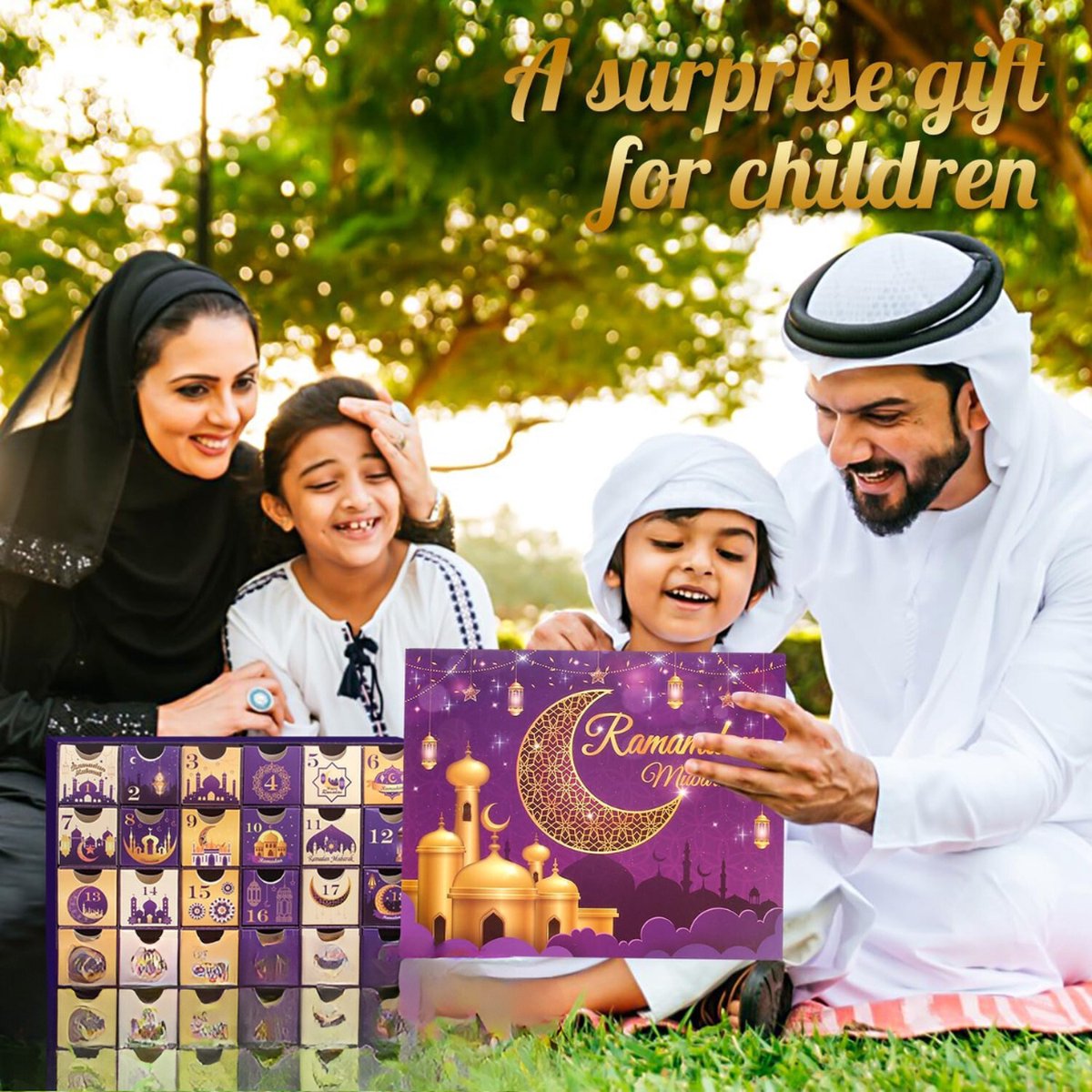 Calendrier Ramadan Acrylique 2025 - Compte à Rebours Aïd - Décorations Fête Musulmane DIY
