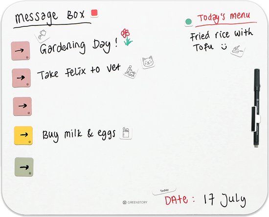 GreenStory - Blanco Board - Groot - Sticky Whiteboard