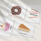 DIKKE FISSA 9x Verjaardagskaarten Set - Wenskaarten - Gevouwen a6 met Enveloppen - voor Volwassenen en Kinderen - Blanco Verjaardagskaart en Felicitatiekaarten