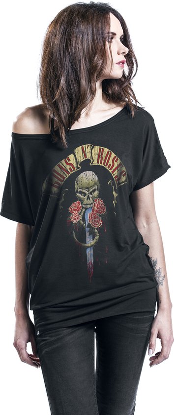 T-shirt Guns N' Roses Dripping Dagger noir L Viscose - Produits dérivés du groupe, Groupes
