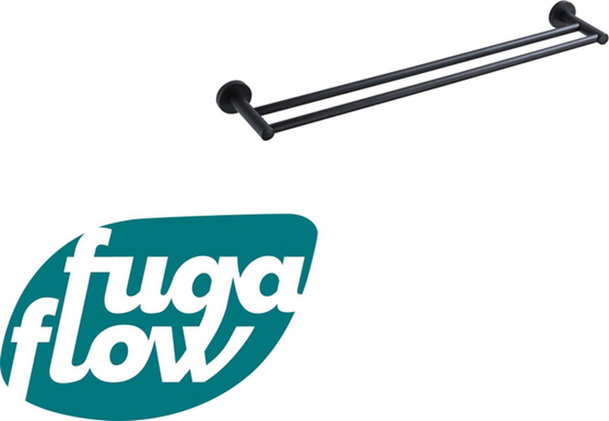 FugaFlow Eccelente Acces Handdoekhouder - dubbel - rond - Mat Zwart