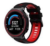 Siliconen bandje geschikt voor de Garmin Forerunner – Approach S20, S5 & S6 - Fenix – Quatix – 22MM – Zwart Rood