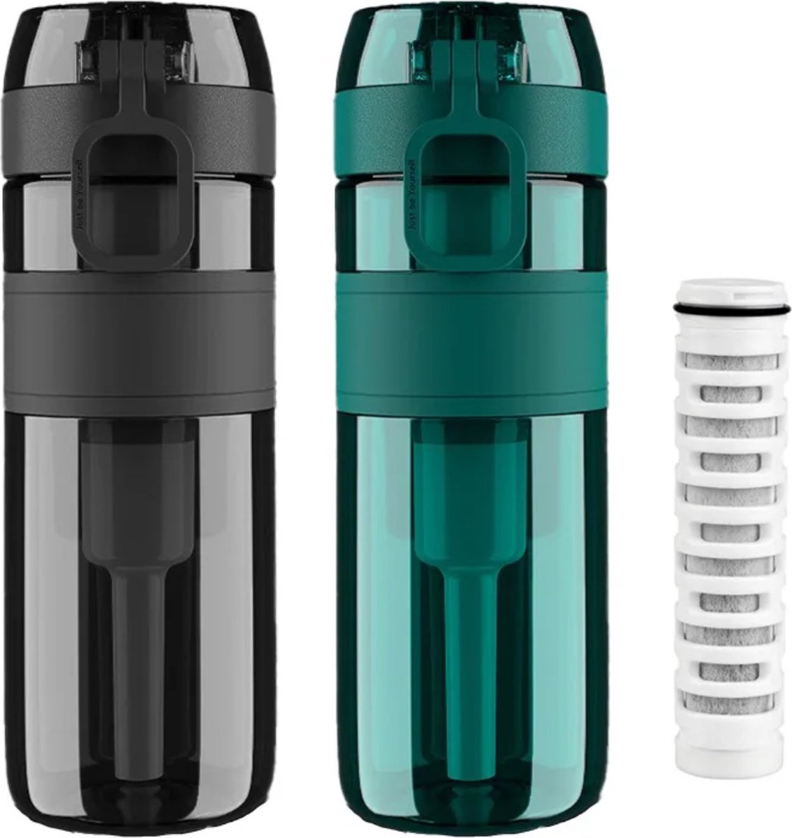Waterfilterfles Zwart- Geschikt voor Noodpakket - Survival- Zuiver drinkwater.
