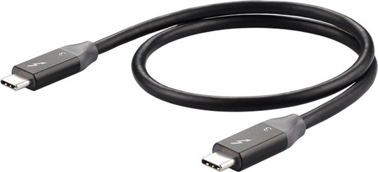 Câble USB-C vers USB-C Thunderbolt 3 - 100W 5A - USB 4 - 60 CM - 40Gbps - chargeur et câble de données - convient entre autres Téléphone et ordinateur portable - noir