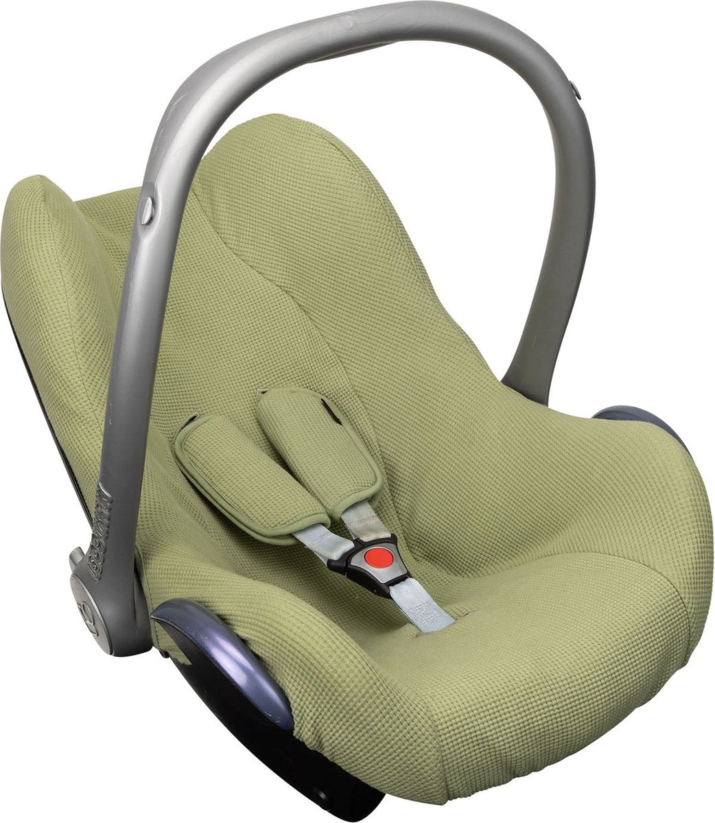 Maxi Cosi hoes Pebble Cabriofix Citi - Autostoelhoes Groep 0 - Zacht Katoen - Met Waterdichte Voering ter Bescherming van je Autostoel - Perfecte Pasvorm - Combineer met de Bijpassende Ukje Zonnekap Voetenzak en Gordelbeschermer - Groen