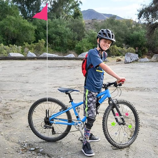 Veiligheidsvlag voor kinderfiets 200 cm - driehoekig - rood