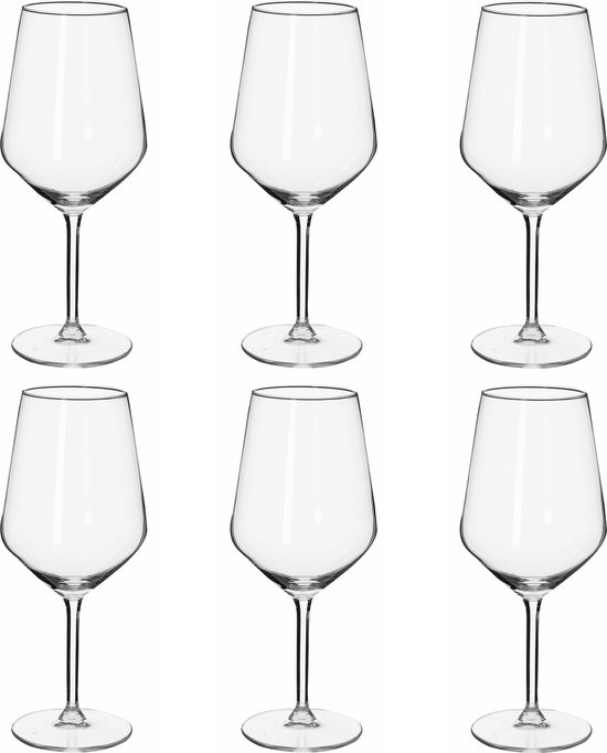alpina Wijnglazen Rode Wijn - 6 Stuks Rode Wijnglazen - Wijnglas 53cl - Wijnglazen Set - Glazenset voor Diner - Wijn Glazen - Helder Glas