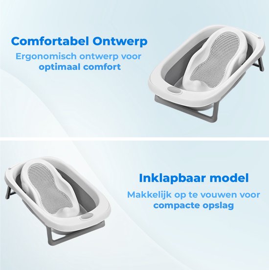 Baignoire pliable pour bébé Joyful Parenting avec support allongé - Thermomètre inclus - Bain Bébé approuvée CE