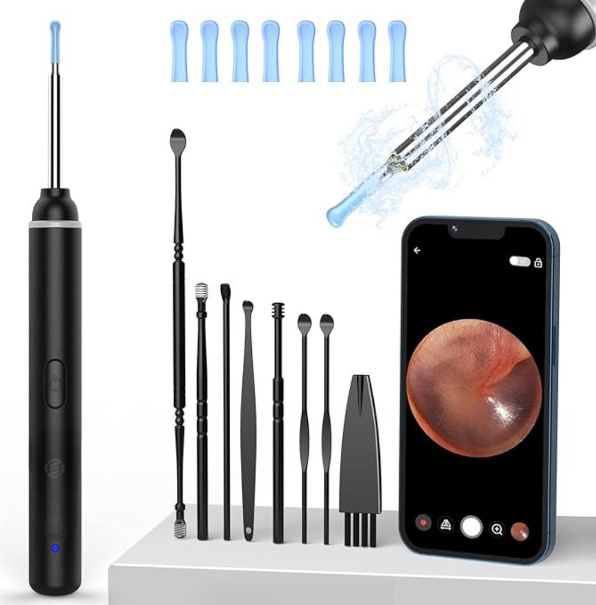 Goedkoopste Oordouche - Elektrische Oorreiniger - Otoscoop Camera - 1920HD - IP67 - Oorspuit - Ear Cleaner
