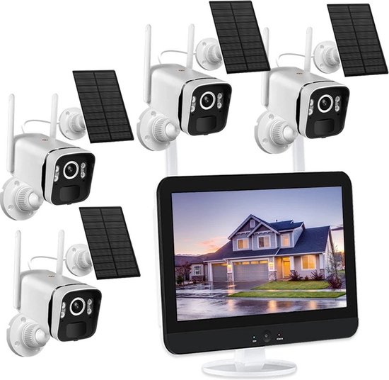 Hiseeu Cloud Storage 2K 360° zonne-beveiligingscamera buiten draadloos met kleur nachtzicht, PTZ WiFi CCTV-camera op batterijen met zonnepaneel, PIR-bewegingsdetectie, tweerichtingsaudio, sirene alarm