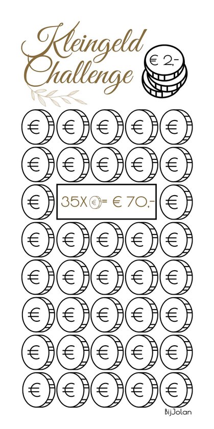 003 Cash Stuffing Challenge Kaarten - 10 stuks - Gelamineerd - BijJolan - Budgetplanner - Spaar Challenge kaarten