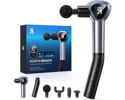 Massagepistool met Afneembare Handgreep, RENPHO Massage Gun met Uitbreidingshandvat, Muscle Massagepistole Deep Tissue met Aanraakbaar LED Scherm voor Thuistraining Full Body Muscle Massage Relax
