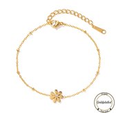 Bracelet Fleur Borasi | Fleur | plaqué or 18 carats | Acier inoxydable | 16 cm à 20 cm | Bijoux les Best vendus | Cadeau femme | Cadeau de Noël | Saint-Nicolas | Black Friday |