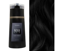 Nova Hair Instant Dye Shampoo Black - Rijk aan Natuurlijke Extracten - Dekking voor Grijs Haar - Kleur Shampoo voor man en vrouw - NovaHair - Nova Hair Shampoo Black - 200 ml