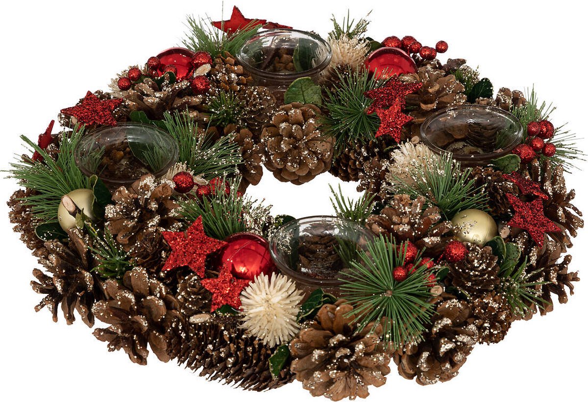 Adventskrans, kandelaar voor 4 kaarsen, Ø 34 cm