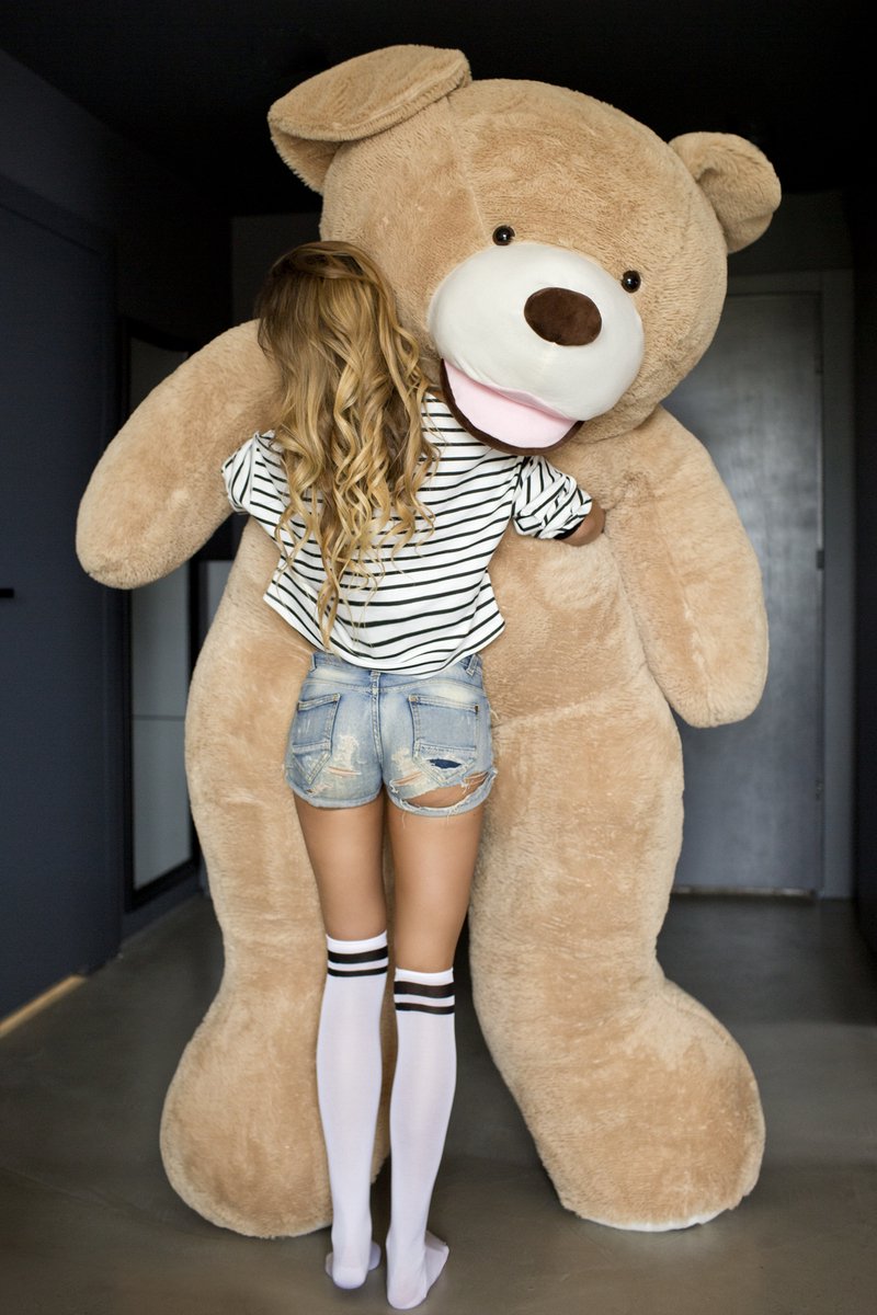 Knuffelbeer - Teddybeer - XXL 190 cm - Knuffel - Knuffel beer - Teddy beer - Teddybeer XXL - Super groot - Valentijn - Grote Knuffelbeer - Mega Teddy Beige - Cadeautje voor haar - Gomoor — afbeelding 4