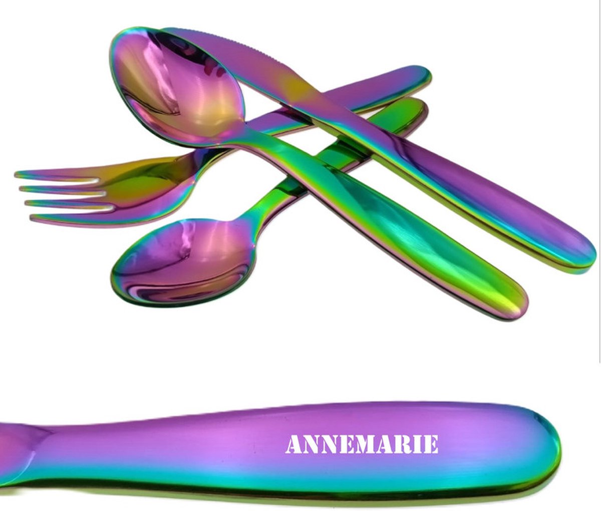 Goedkoopste Kinderbestek Met Stoere Naam Gravering - Annemarie - Olie