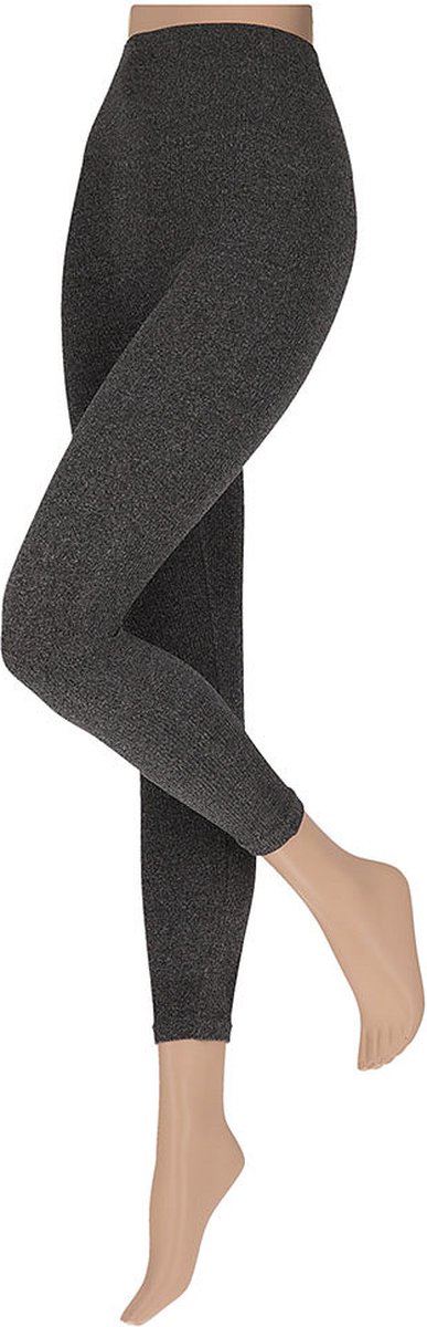 Legging dames - Ribbed - Dames - Antraciet Melange - Maat XXL - Naadloos op billen - legging dames volwassenen - leggings