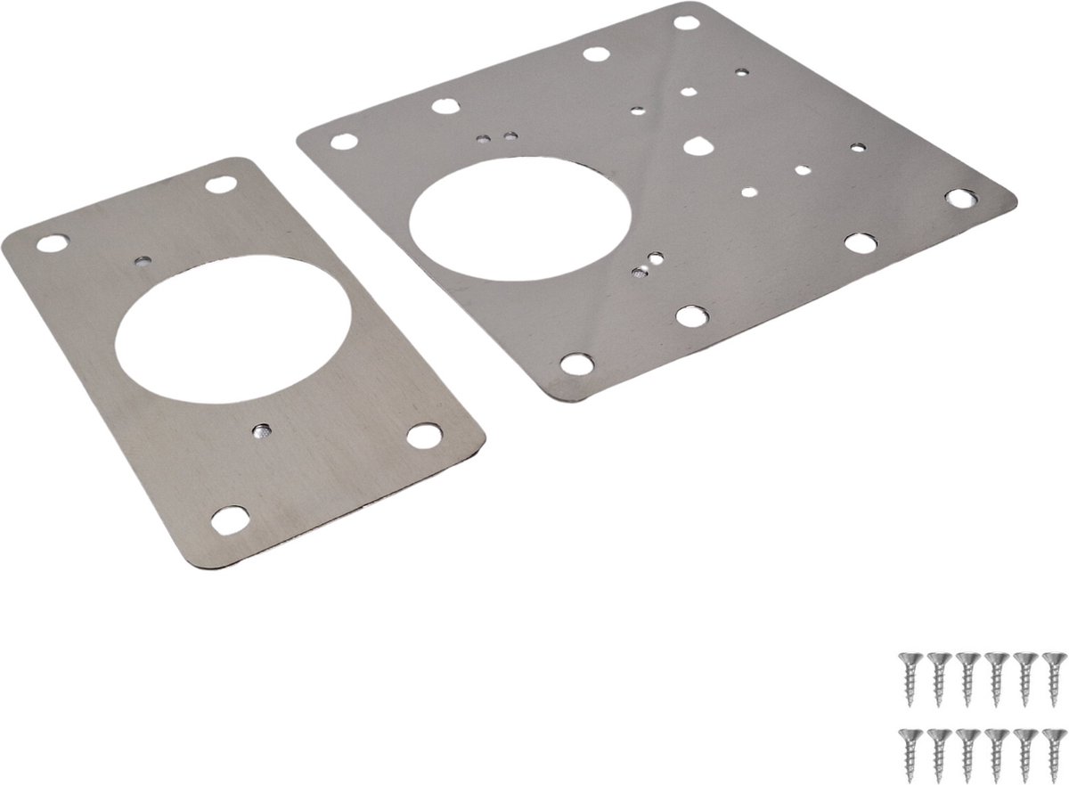 Hoexs Scharnier Reparatieset - 2 Stuks Inclusief 12 Schroeven - Plaat - Platen - Set Softclose Keukenscharnier