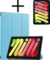 Étui adapté pour iPad Mini 7, étui rigide, étui de livre avec protecteur d'écran, bleu clair