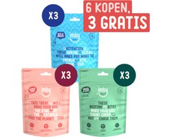 Imby Hondensnacks multipack - 9x 100gr - Skin & Coat, Dental sticks & Bedtime bites - Laag in Caloriën - 100% natuurlijke hondensnoepjes