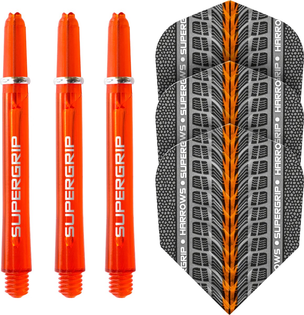 Harrows - Twin pack Supergrip - Flights / Shaft - Oranje