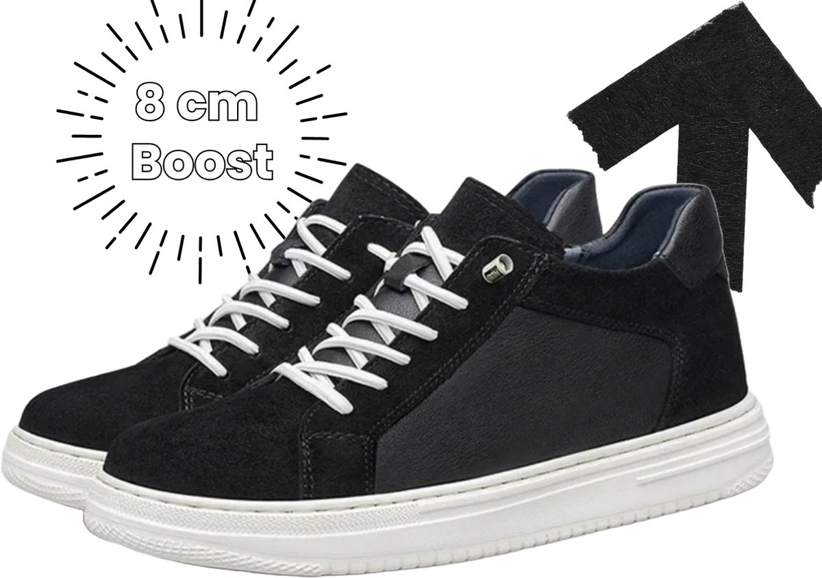 HeightBeast Verhogende Sneakers | +8 cm langer | Liftschoenen | Langer worden | Hoge casual schoenen | Verhoogde zolen | Maat 36 | Zwart