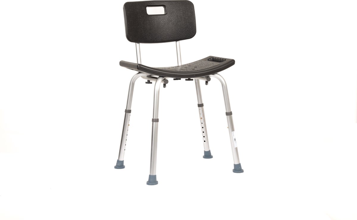 Homecare Innovation® Lichtgewicht Douchestoel met Rugleuning - In Hoogte Verstelbaar - tot 136 kg - Grijs
