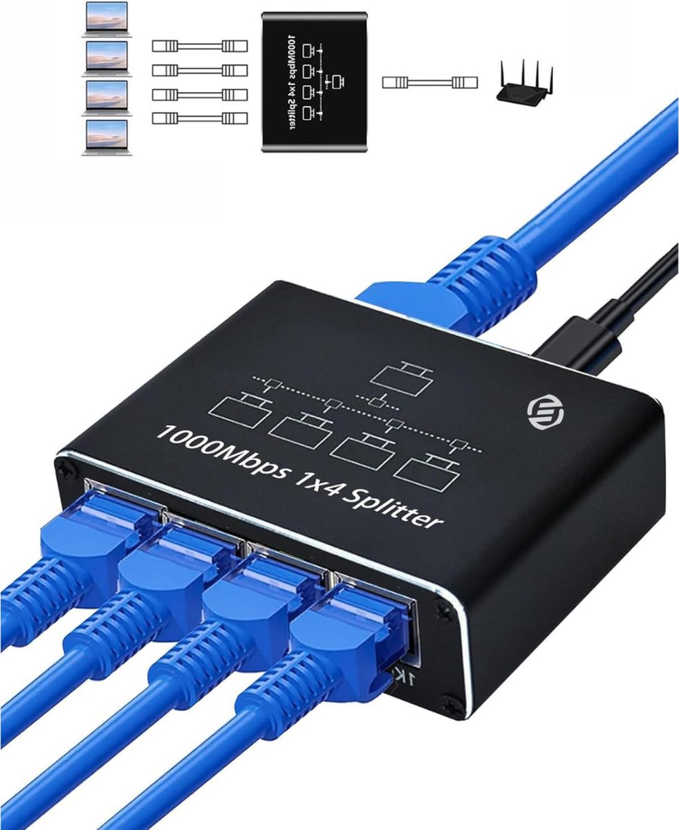 Equivera Internet Splitter - Netwerk Switch - Netwerk Splitter - Internet Switch - Internet Verdeler - Internetsplitter