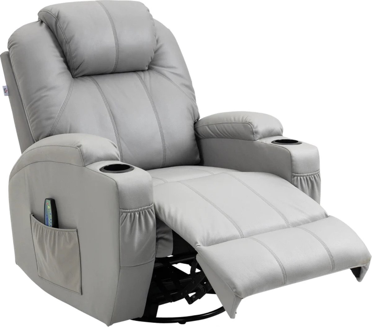GranMaison Massagestoel - Relaxfauteuil - Zetel - 1 persoons - Met armleuning - Zeer comfortabel - Elektrisch - Lichtgrijs