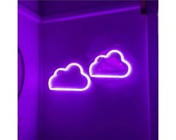 foto van Wolk neonborden voor tieners meisjes slaapkamer slaapzaal wanddecoratie - neon wolklampen schattige wolkdecoraties voor kamer verjaardag bruiloft feest decor esthetisch - USB en batterij dubbel
