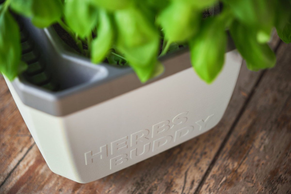 GUSTA GARDEN Herbs Buddy zelfbewateringskruidenpot ideaal voor o.a. basilicum grijs