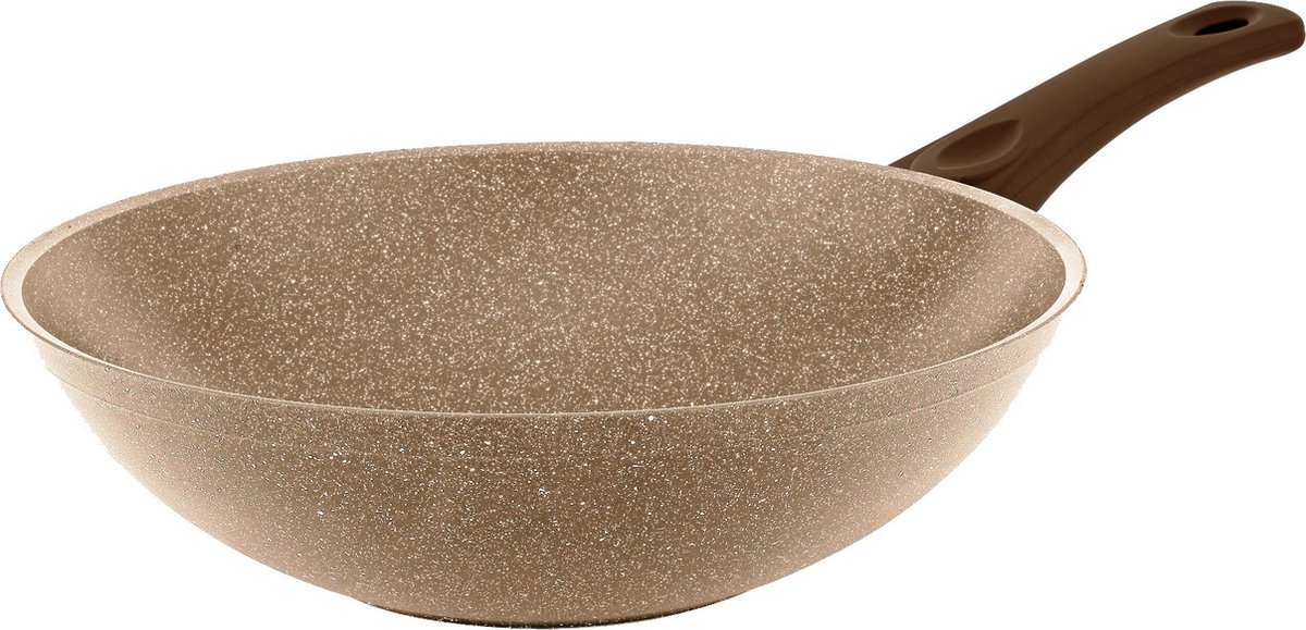 Aluminium Wokpan 28 cm, Graniet coated, 28 cm , 3.2 Lt. Niet geschikt voor inductie!