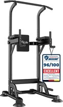 DH FitLife Power Tower Dip Station, Sportapparaten met optrekstang, dip bars en rugtrainer, krachtstation, krachttoren, fitnessstation, power rack voor thuisgym, krachttraining voor thuis
