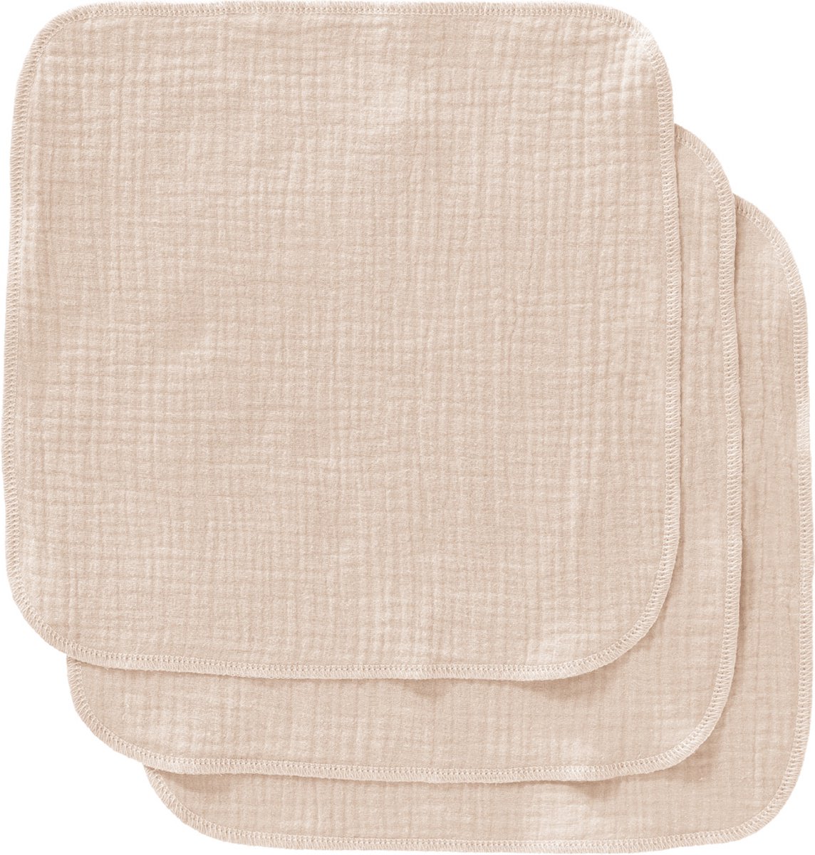 Goedkoopste Cottonbaby spuugdoekjes - beige - hydrofiel katoen - per set van 3