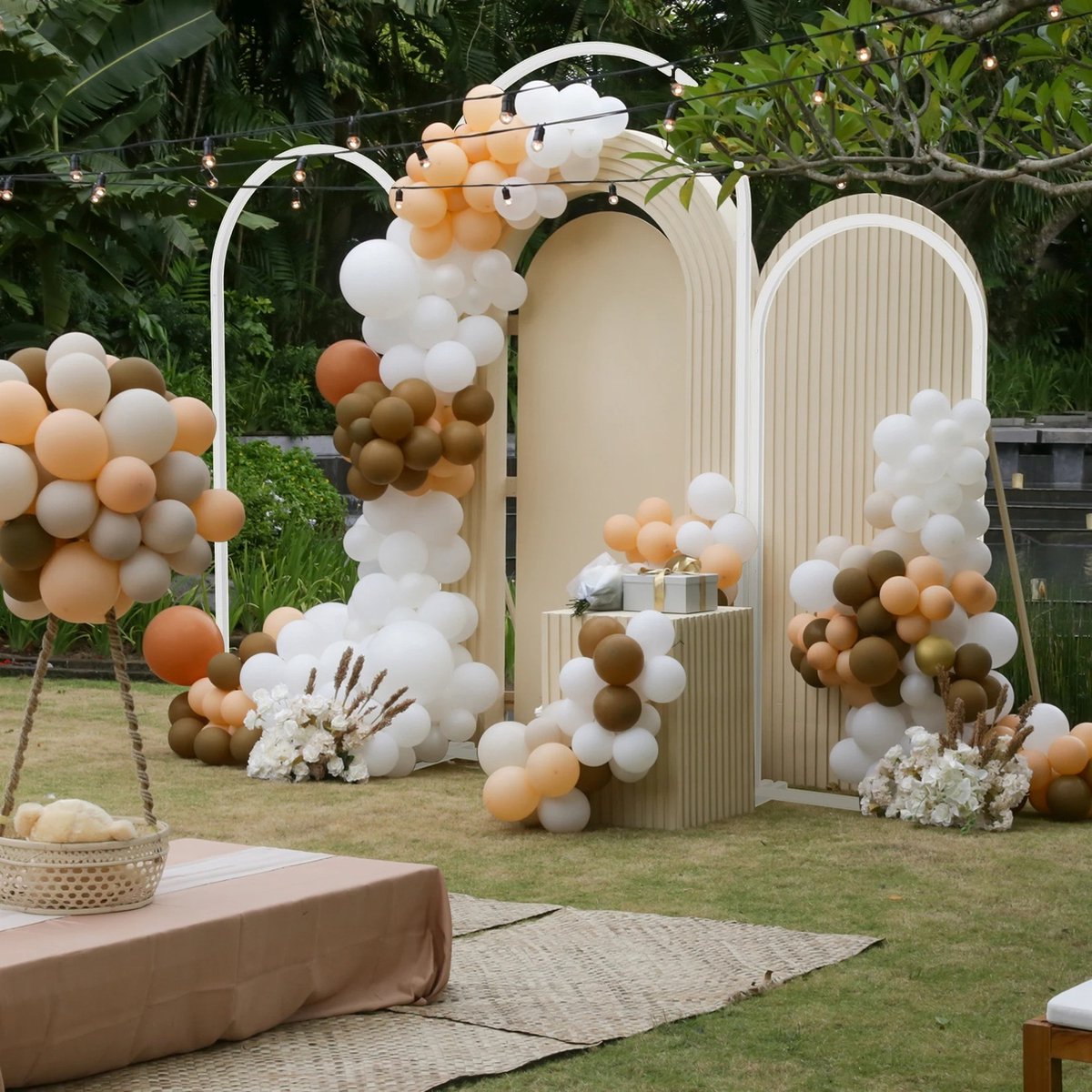 Asaam-Set Van 3 - Rozenboog-Set van 3 huwelijksboog -Ballonframe metalen achtergrondstandaard -Tuin bloemenboog deco-Trouwen Decoratie - Bloemenboog - Huwelijksboog-Trouwboog