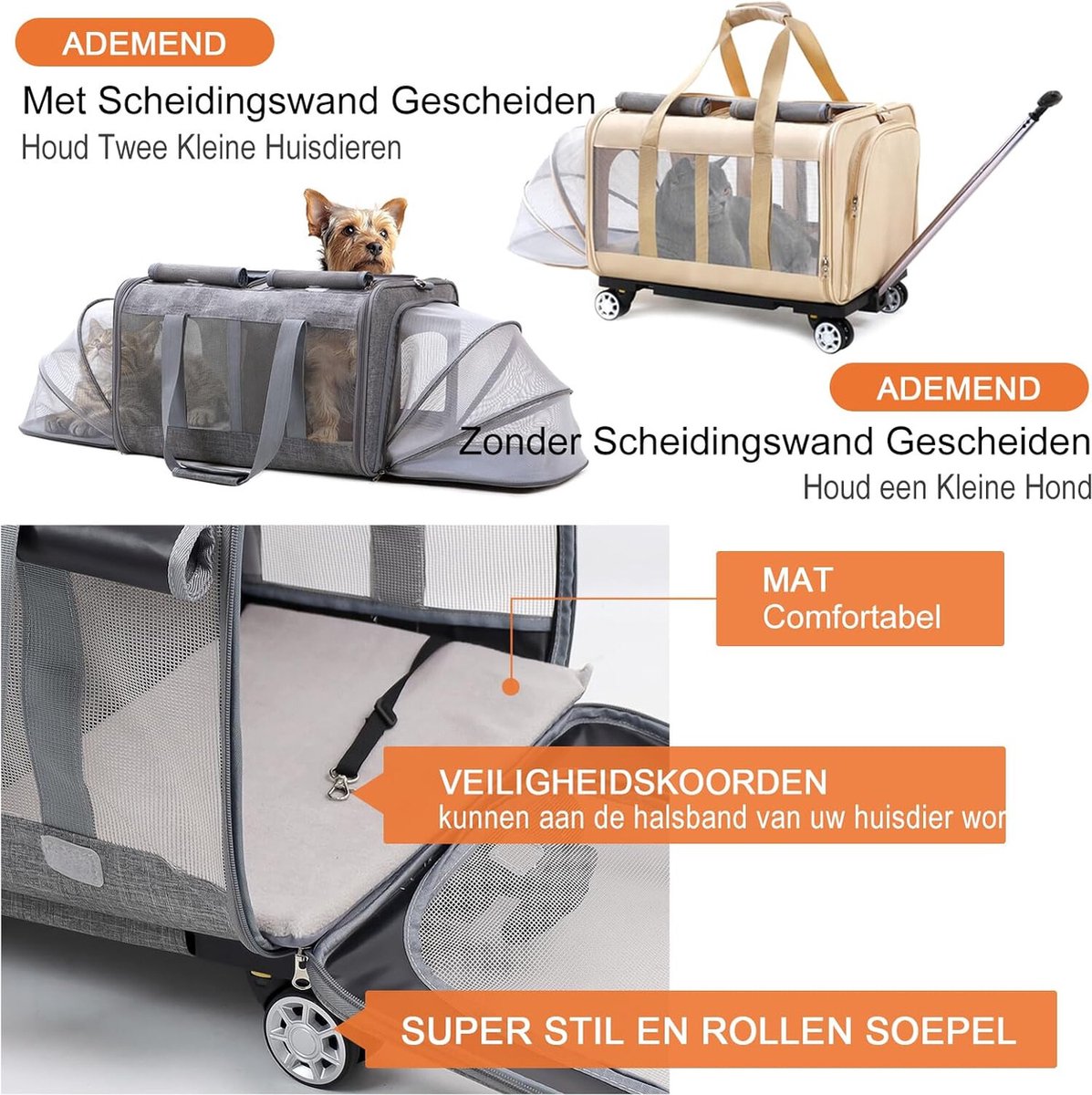 Honden transportbox Gulliver, katten transportmand, 61x40x38cm