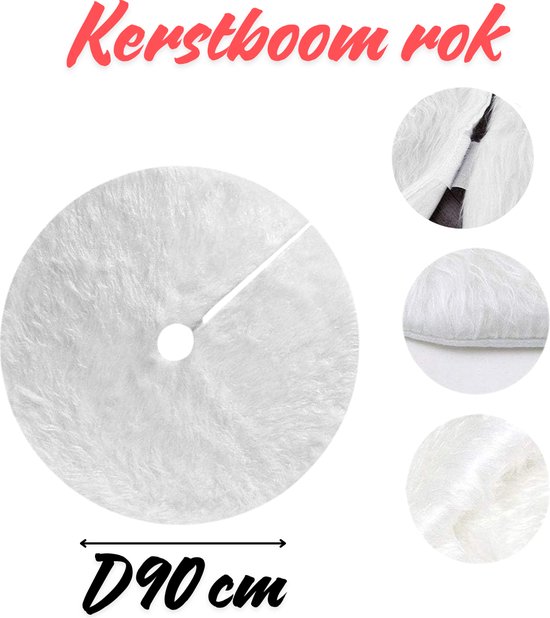 Kerstboom rok - D90 - Wit - Kerstkleed - Kerstboomkleed - Kerstboomrok - Kerstversiering - Kerstrok - Kerstaccesoires