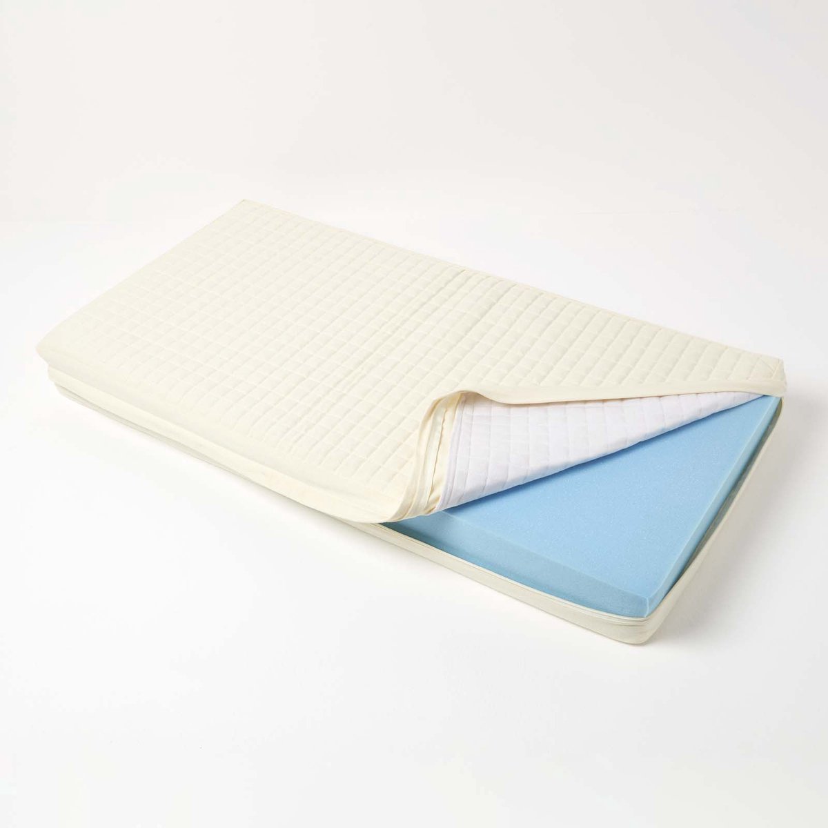 Homescapes katoenen zitkussenhoes crème voor 2-zits bankkussens, 100 x 50 x 10 cm Crème wit
