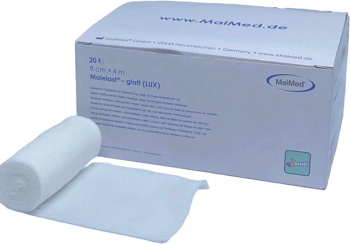 Maielast-glatt 8cm x 4m fixatie bandage - gaasverband