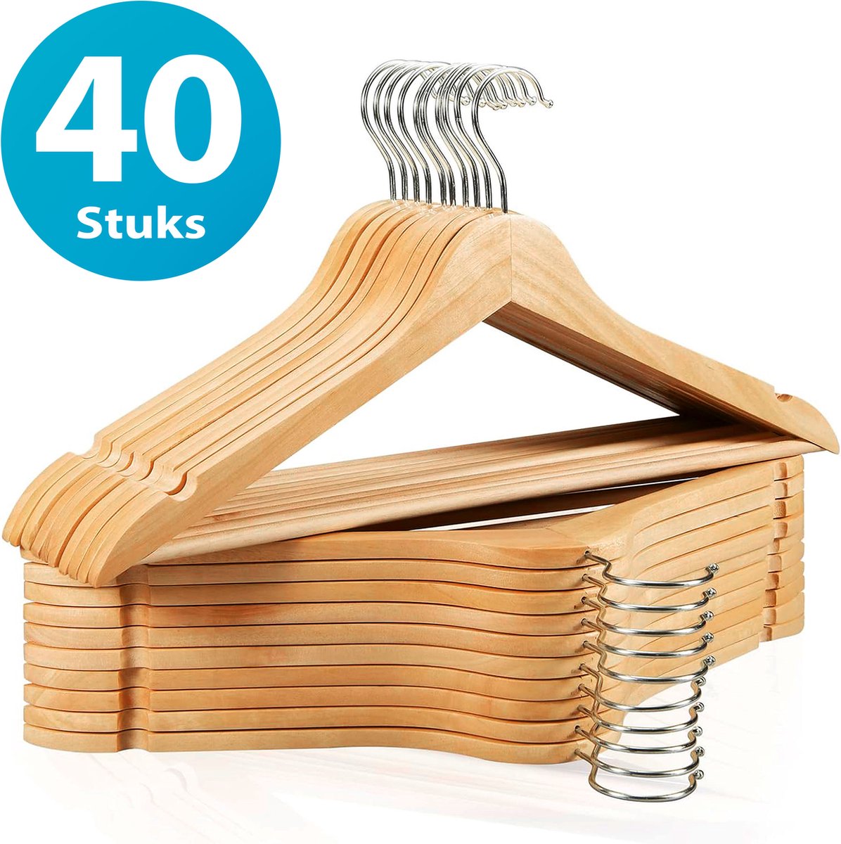 Kledinghangers - Kleerhangers - Broekhanger - 40 stuks - Hardhout - Kledinghangers voor Alle leeftijden - georganiseerde Kledingkast