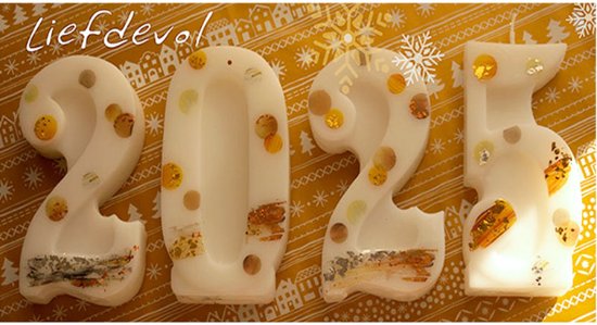 Foto: Gelukkig nieuwjaar 2025 glitterconfetti set van 4 stuks