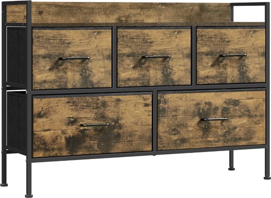 MIRA Home - ladekast - slaapkamer opbergkast - Bruin - 29x98,2x70