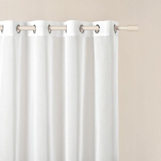 Goodivery ® Rideau Moderne Transparent avec Bagues pour Salon et Chambre, 140 x 230 cm, Wit, Facile d' Maintenance