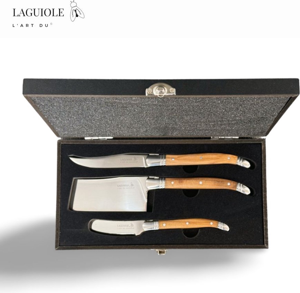 Laguiole L'art du Kaasmesjes Set | in luxe giftbox | Olijfhout